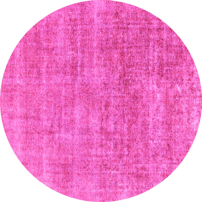 Round Abstract Pink Modern Rug, abs1769pnk