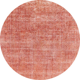 Round Machine Washable Abstract Bright Orange Rug, wshabs1769
