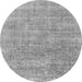 Round Abstract Gray Modern Rug, abs1769gry