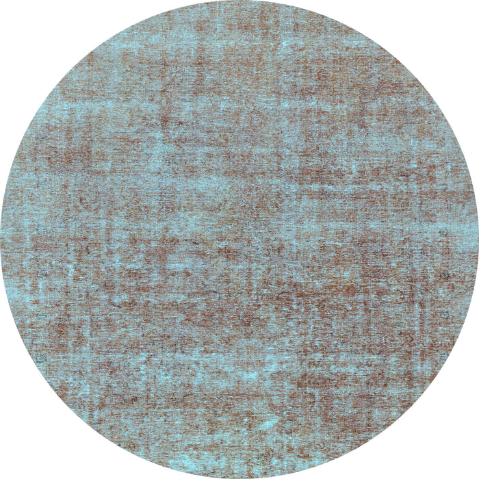 Round Abstract Light Blue Modern Rug, abs1769lblu