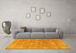 Machine Washable Abstract Yellow Modern Rug in a Living Room, wshabs1769yw