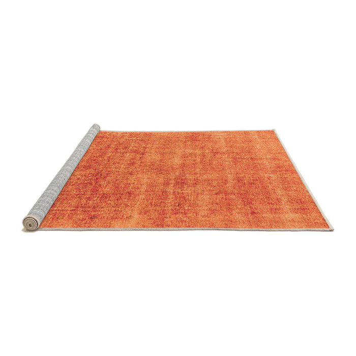 Sideview of Machine Washable Abstract Orange Modern Area Rugs, wshabs1769org