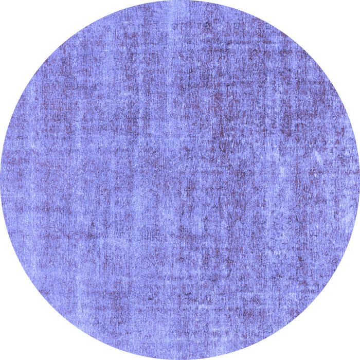 Round Abstract Blue Modern Rug, abs1769blu