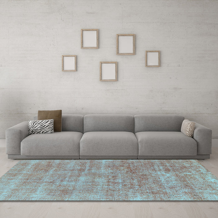 Machine Washable Abstract Light Blue Modern Rug in a Living Room, wshabs1769lblu