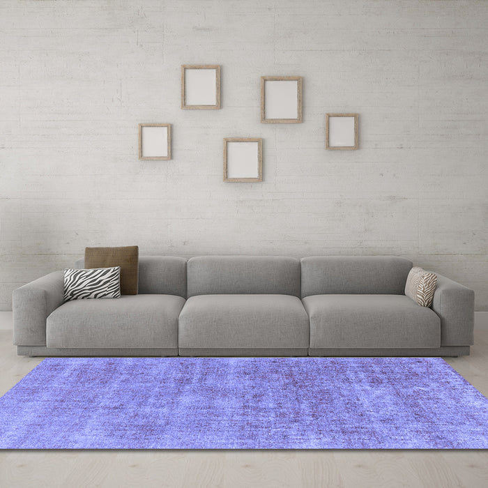 Machine Washable Abstract Blue Modern Rug in a Living Room, wshabs1769blu