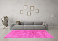 Machine Washable Abstract Pink Modern Rug, wshabs1769pnk