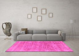 Machine Washable Abstract Pink Modern Rug in a Living Room, wshabs1769pnk