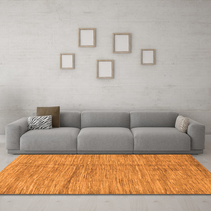 Machine Washable Abstract Orange Modern Area Rugs in a Living Room, wshabs176org
