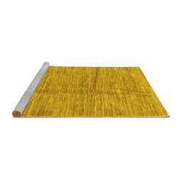 Sideview of Machine Washable Abstract Yellow Modern Rug, wshabs176yw