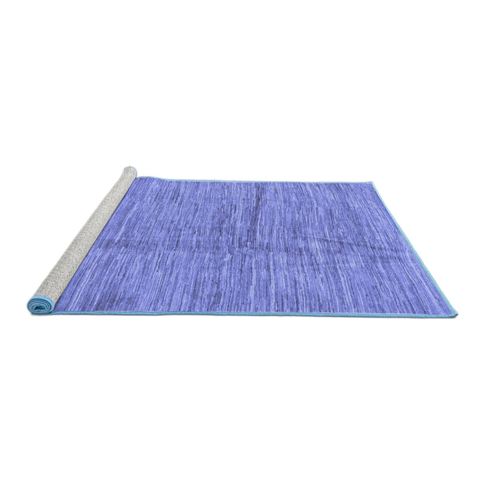 Sideview of Machine Washable Abstract Blue Modern Rug, wshabs176blu