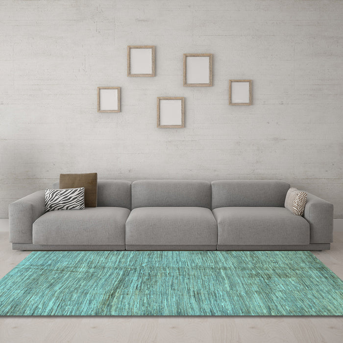Machine Washable Abstract Light Blue Modern Rug in a Living Room, wshabs176lblu