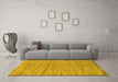 Machine Washable Abstract Yellow Modern Rug in a Living Room, wshabs176yw