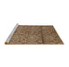 Sideview of Machine Washable Abstract Saddle Brown Rug, wshabs177