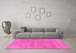 Machine Washable Abstract Pink Modern Rug in a Living Room, wshabs1770pnk