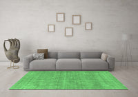 Machine Washable Abstract Emerald Green Modern Rug, wshabs1770emgrn