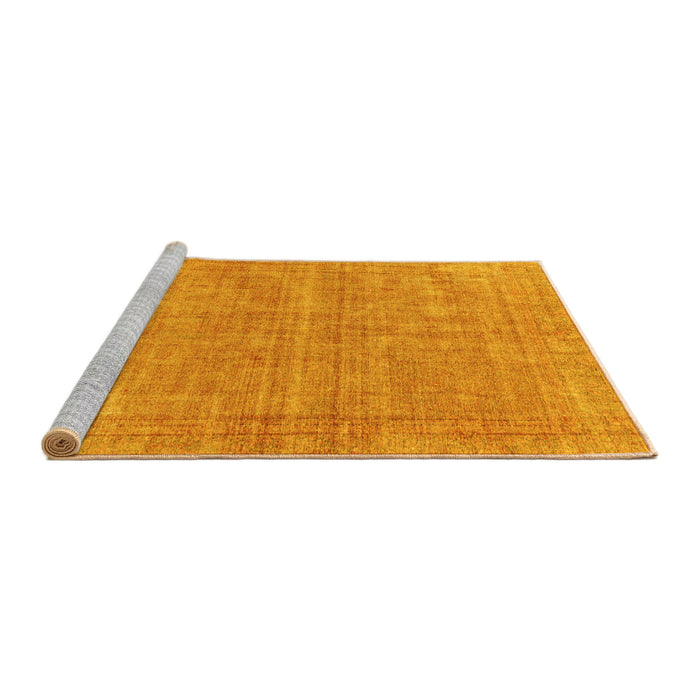 Sideview of Machine Washable Abstract Yellow Modern Rug, wshabs1770yw