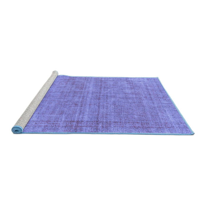 Sideview of Machine Washable Abstract Blue Modern Rug, wshabs1770blu