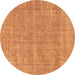 Round Abstract Brown Modern Rug, abs1770brn