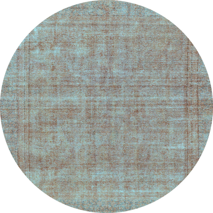 Round Abstract Light Blue Modern Rug, abs1770lblu