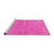 Sideview of Machine Washable Abstract Pink Modern Rug, wshabs1770pnk