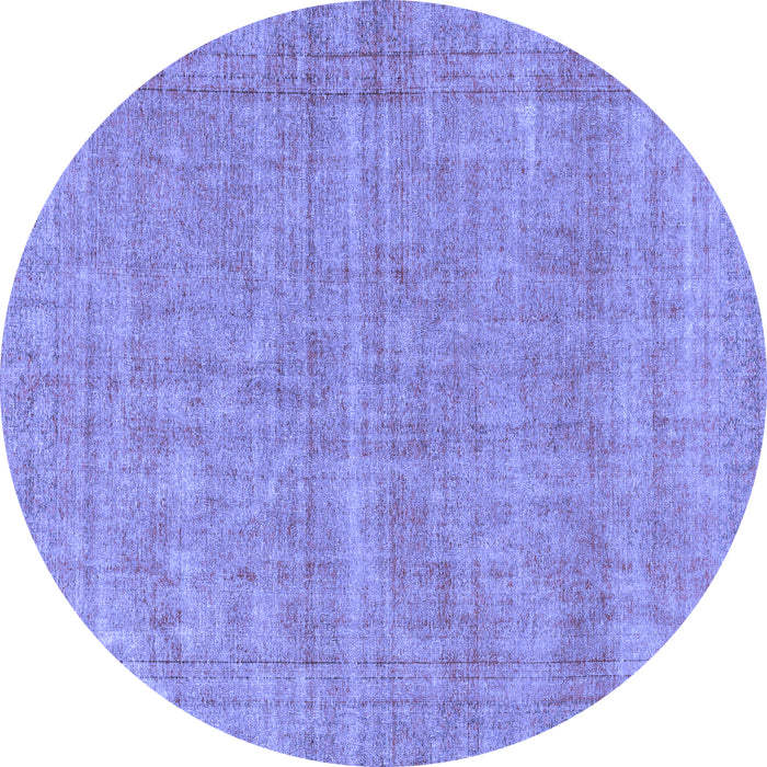 Round Abstract Blue Modern Rug, abs1770blu