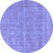 Round Abstract Blue Modern Rug, abs1770blu