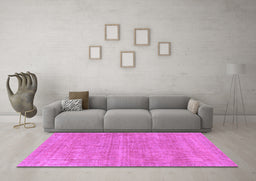 Machine Washable Abstract Purple Modern Area Rugs in a Living Room, wshabs1770pur