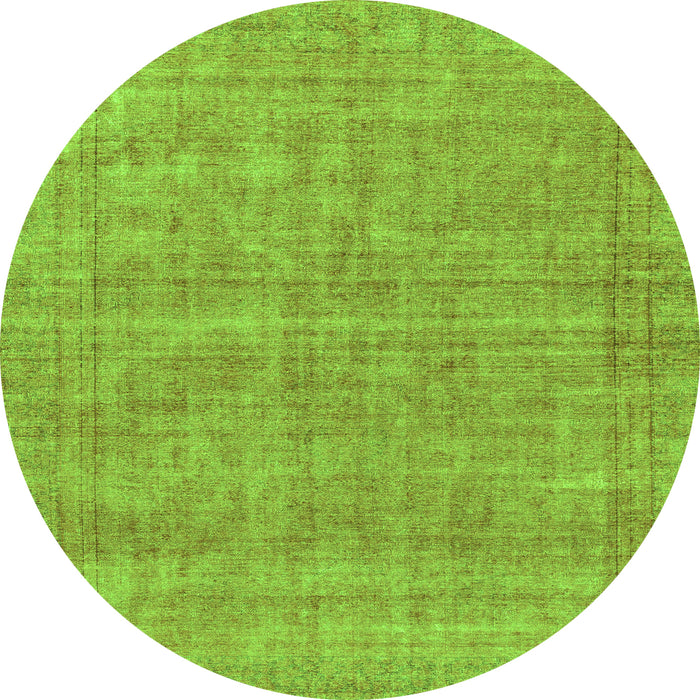 Round Abstract Green Modern Rug, abs1770grn
