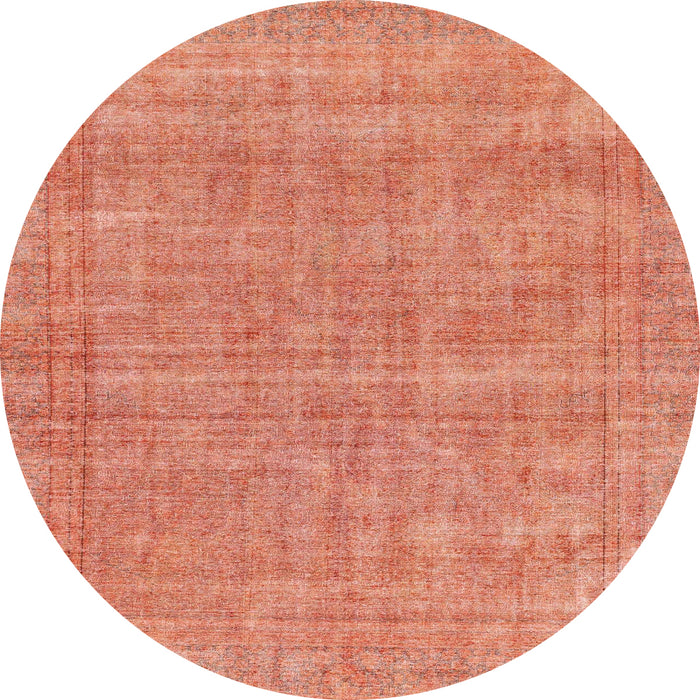 Round Abstract Bright Orange Modern Rug, abs1770