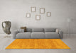 Machine Washable Abstract Yellow Modern Rug in a Living Room, wshabs1770yw