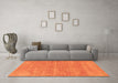 Machine Washable Abstract Orange Modern Area Rugs in a Living Room, wshabs1770org