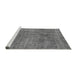 Sideview of Machine Washable Abstract Gray Modern Rug, wshabs1771gry