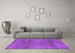Machine Washable Abstract Purple Modern Area Rugs in a Living Room, wshabs1771pur