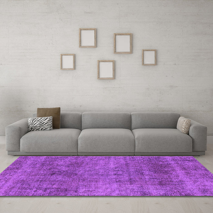 Machine Washable Abstract Purple Modern Area Rugs in a Living Room, wshabs1771pur