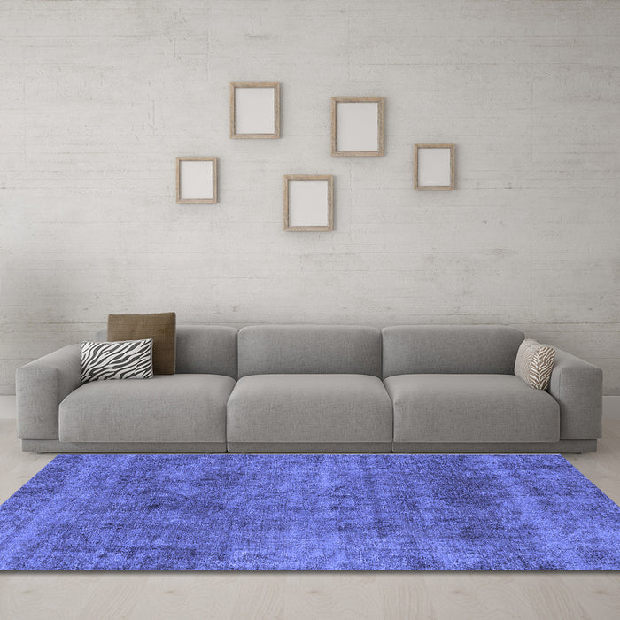 Machine Washable Abstract Blue Modern Rug in a Living Room, wshabs1771blu