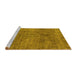 Sideview of Machine Washable Abstract Yellow Modern Rug, wshabs1771yw