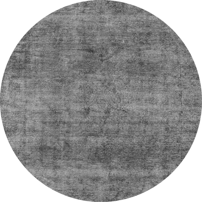 Round Machine Washable Abstract Gray Modern Rug, wshabs1771gry