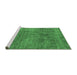 Sideview of Machine Washable Abstract Emerald Green Modern Area Rugs, wshabs1771emgrn