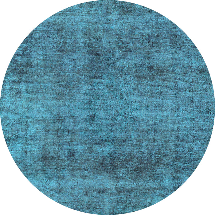 Round Abstract Light Blue Modern Rug, abs1771lblu