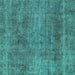 Square Abstract Turquoise Modern Rug, abs1771turq