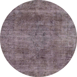 Round Machine Washable Abstract Purple Rug, wshabs1771