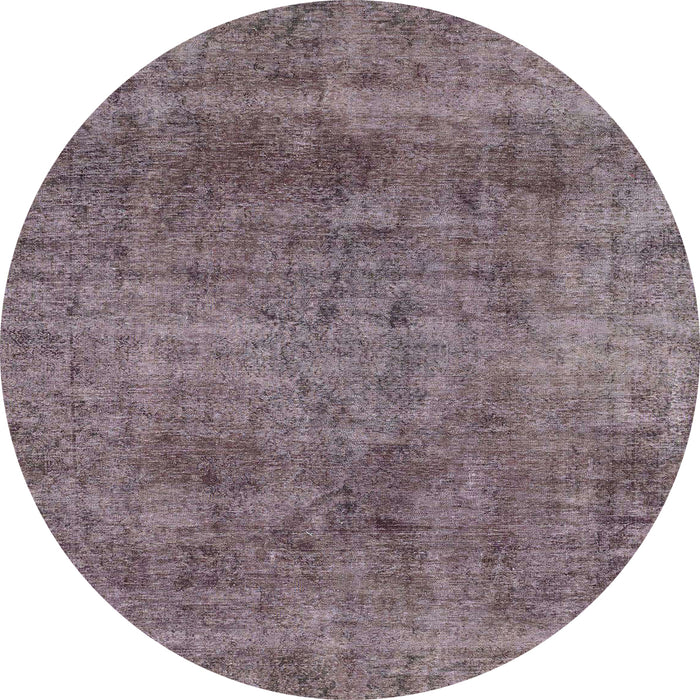 Round Machine Washable Abstract Purple Rug, wshabs1771