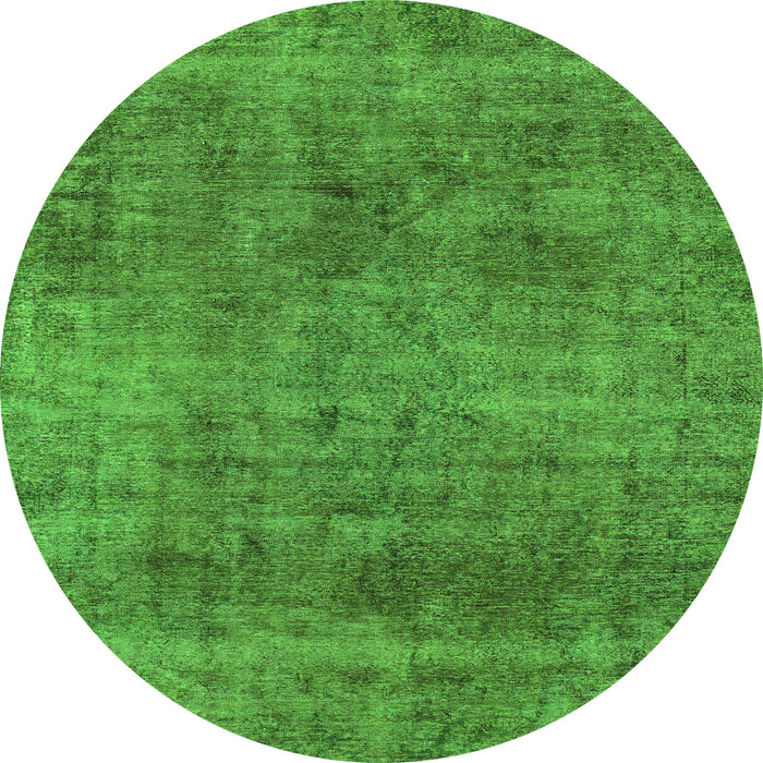 Round Abstract Green Modern Rug, abs1771grn