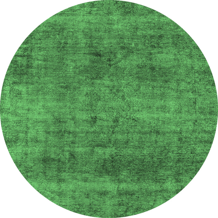 Round Abstract Emerald Green Modern Rug, abs1771emgrn