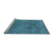 Sideview of Machine Washable Abstract Light Blue Modern Rug, wshabs1771lblu