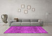 Machine Washable Abstract Pink Modern Rug in a Living Room, wshabs1771pnk