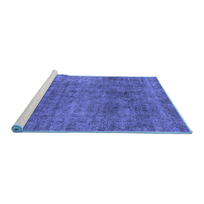 Sideview of Machine Washable Abstract Blue Modern Rug, wshabs1771blu