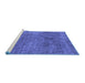 Sideview of Machine Washable Abstract Blue Modern Rug, wshabs1771blu