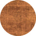 Round Abstract Orange Modern Rug, abs1771org