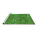 Sideview of Machine Washable Abstract Green Modern Area Rugs, wshabs1771grn